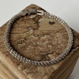 Vintage Sterling Silver Italy Rope Chain Bracelet Classic Twisted Link 925